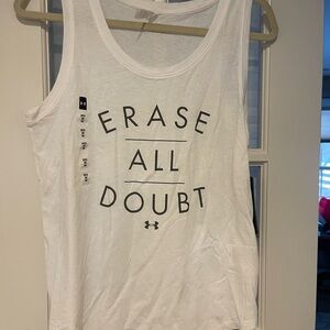 Under Armour White Tank Top with Motivational Print